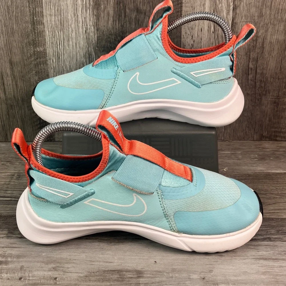 Nike Flex Plus GS Glacier Blue Orange Running Shoes CW7415-402 Youth Size 4Y